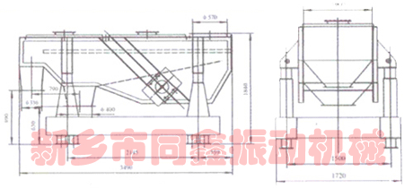 煤粉振動(dòng)篩(煤粉篩)產(chǎn)品外形示意圖:同鑫振動(dòng)機(jī)械