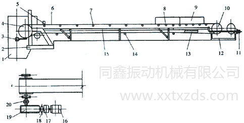 DTⅡ型皮帶式輸送機(jī)產(chǎn)品外形結(jié)構(gòu)圖-同鑫振動(dòng)機(jī)械