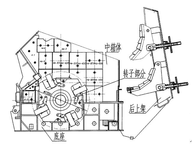 反擊式破碎機外形結構圖